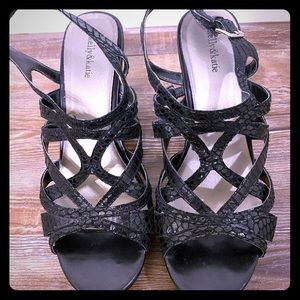 Kelly & Katie Black & Cork Wedges
